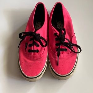 Vans hot pink and black sneakers